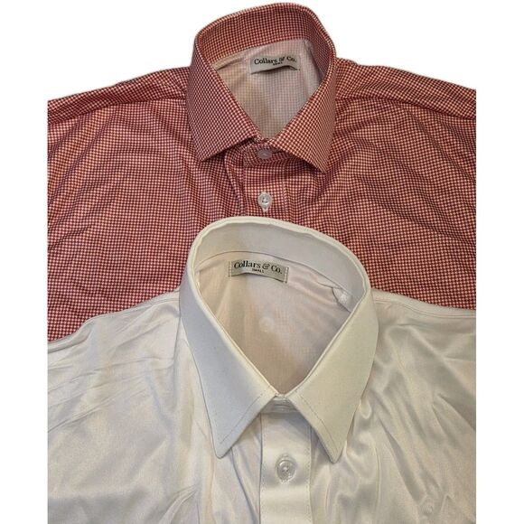 Collars and Co Other - NWOT Collars & Co Men’s Small Shirt Bundle Red Houndstooth + Solid White Polo